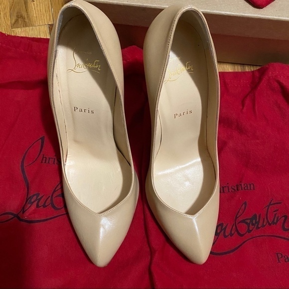 Christian Louboutin breche 100 nappa shiny 40.5 10.5 women’s heels shoes - Picture 2 of 7